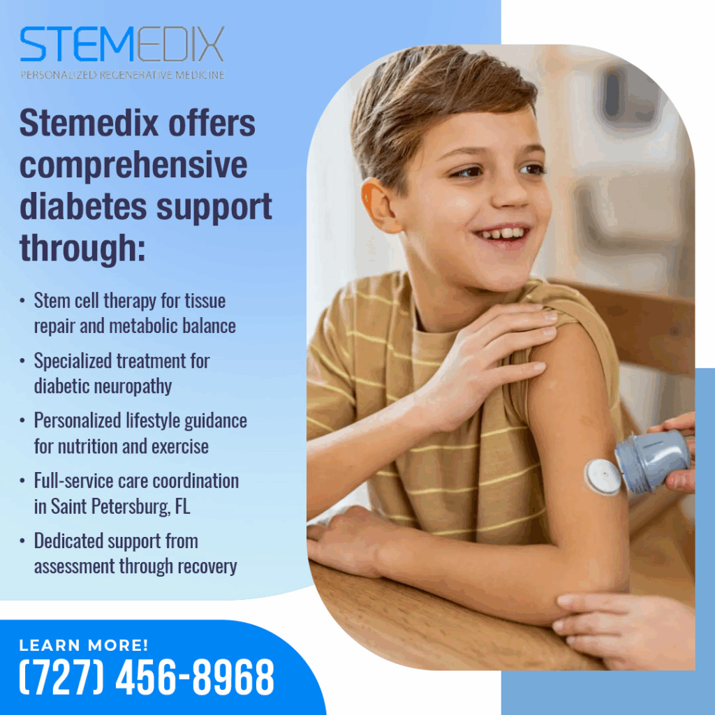 A happy young boy smiling while an adult's hand adjusts a continuous glucose monitor (CGM) or monitoring patch on his upper arm.